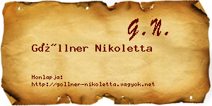 Göllner Nikoletta névjegykártya